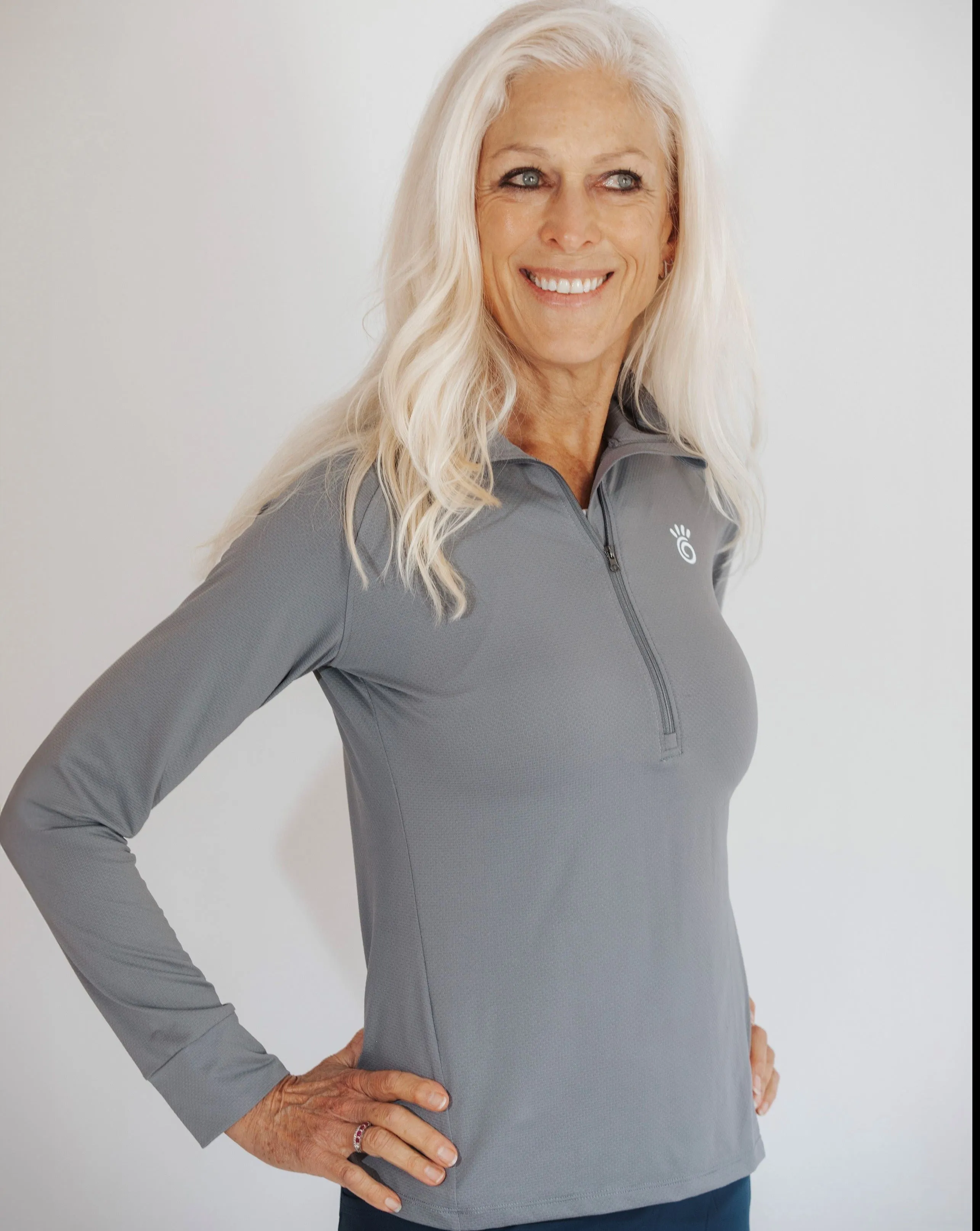 Women's Longsleeve 1/4 Zip Sun Protective Shirt sold by Sol Sister Sport product image thumbnail 4