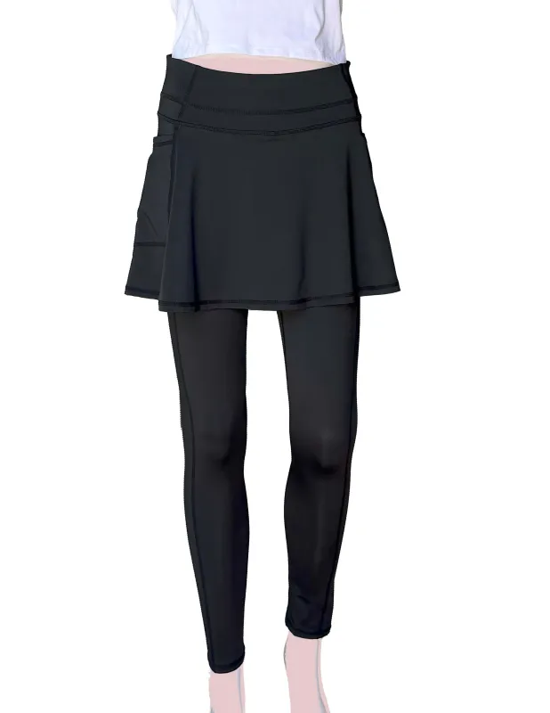 The Flare Skirted Legging – Black sold by Sol Sister Sport