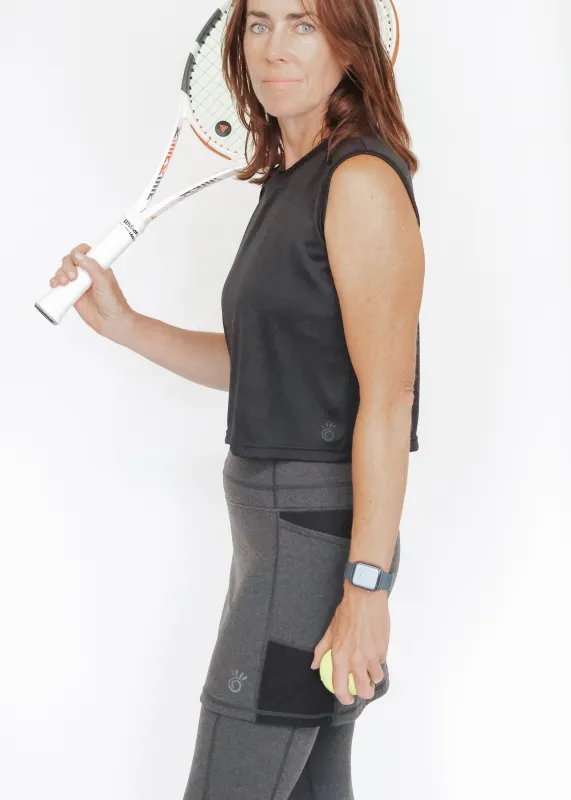 Dark Heather Grey Skirted Legging sold by Sol Sister Sport