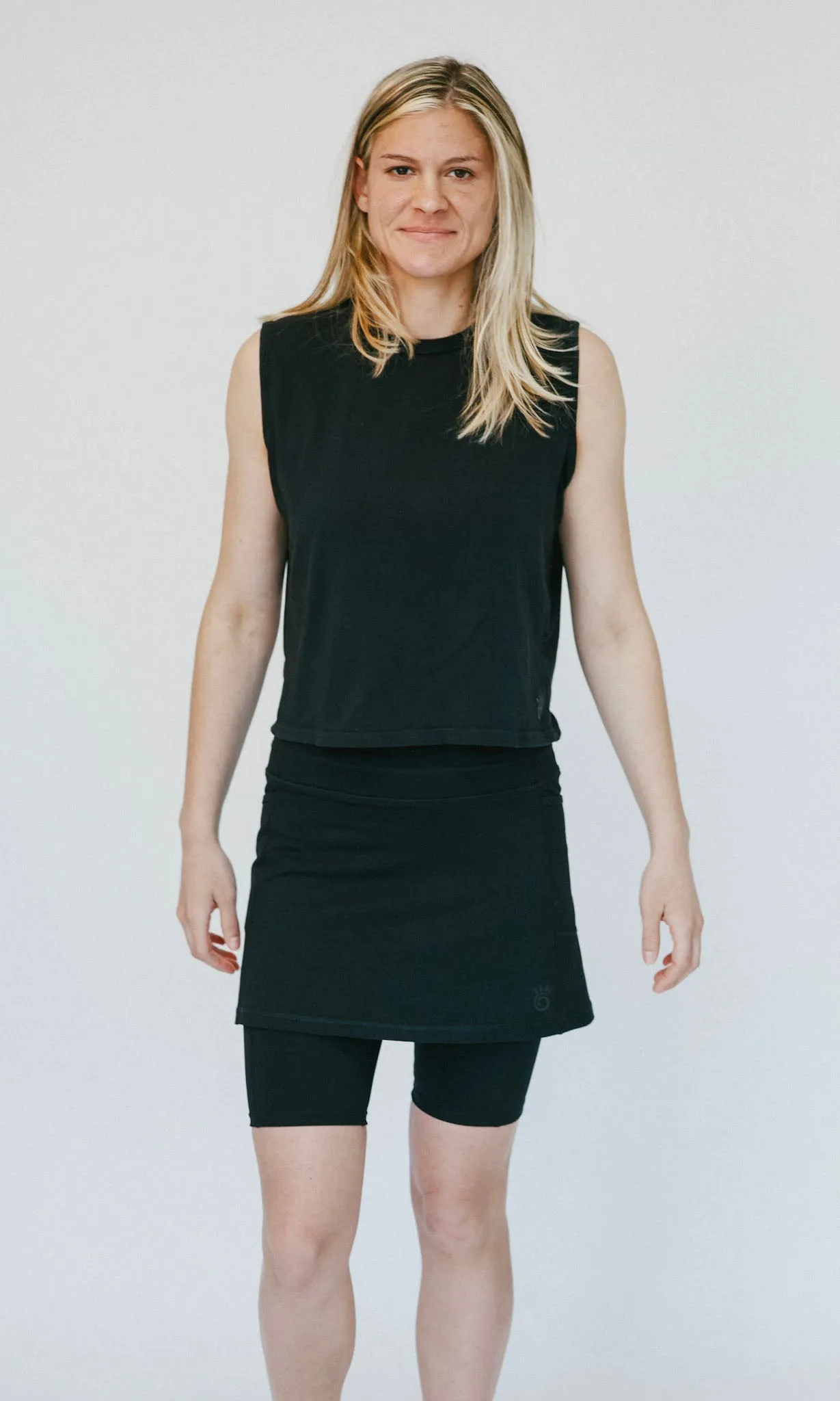 Black Cotton Skirted Leggings sold by Sol Sister Sport product image thumbnail 3