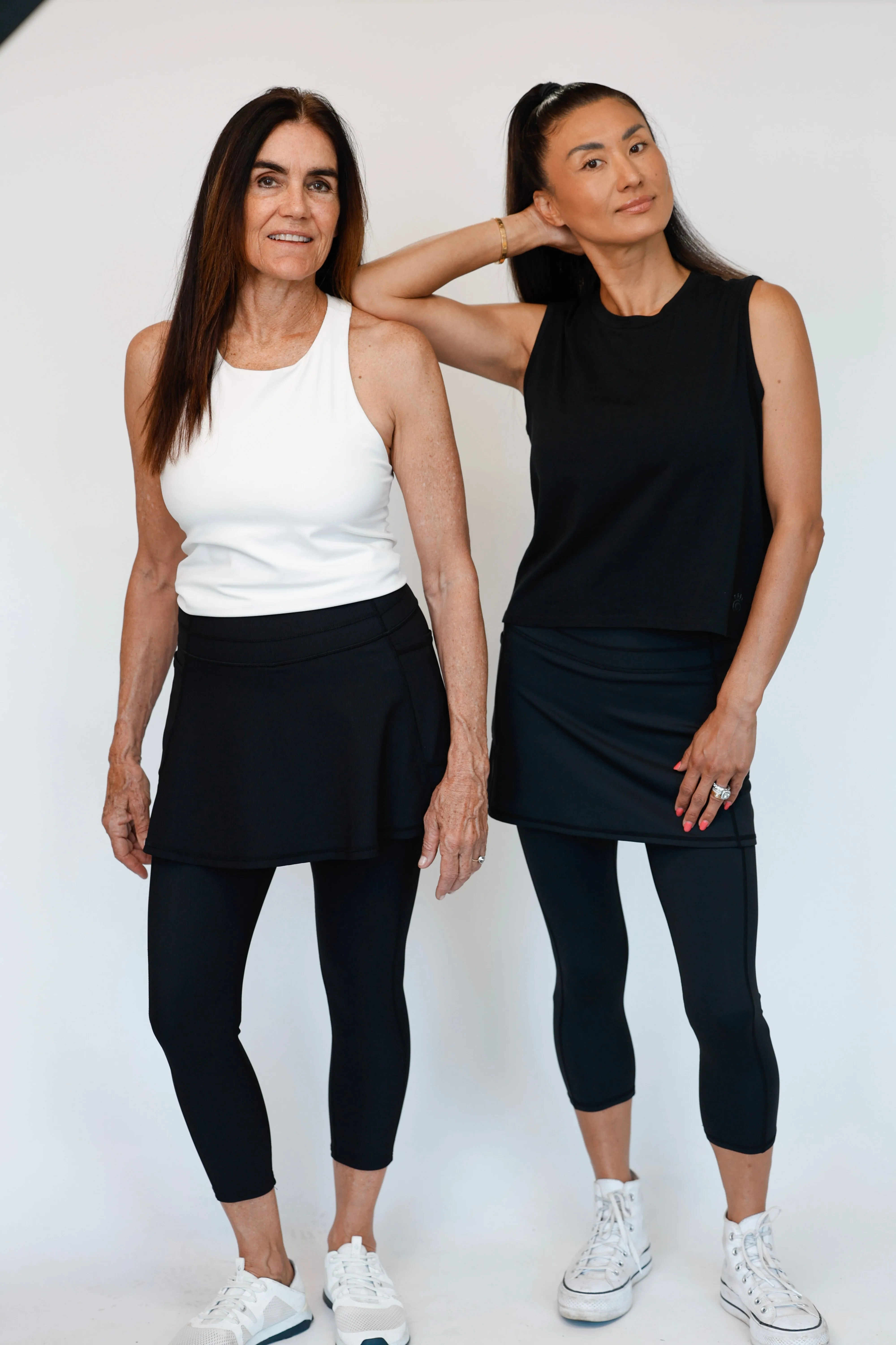 The Flare Skirted Legging – Black Ribbed sold by Sol Sister Sport product image thumbnail 2