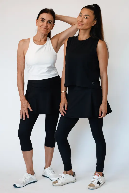 The Flare Skirted Legging – Black Ribbed made by Sol Sister Sport