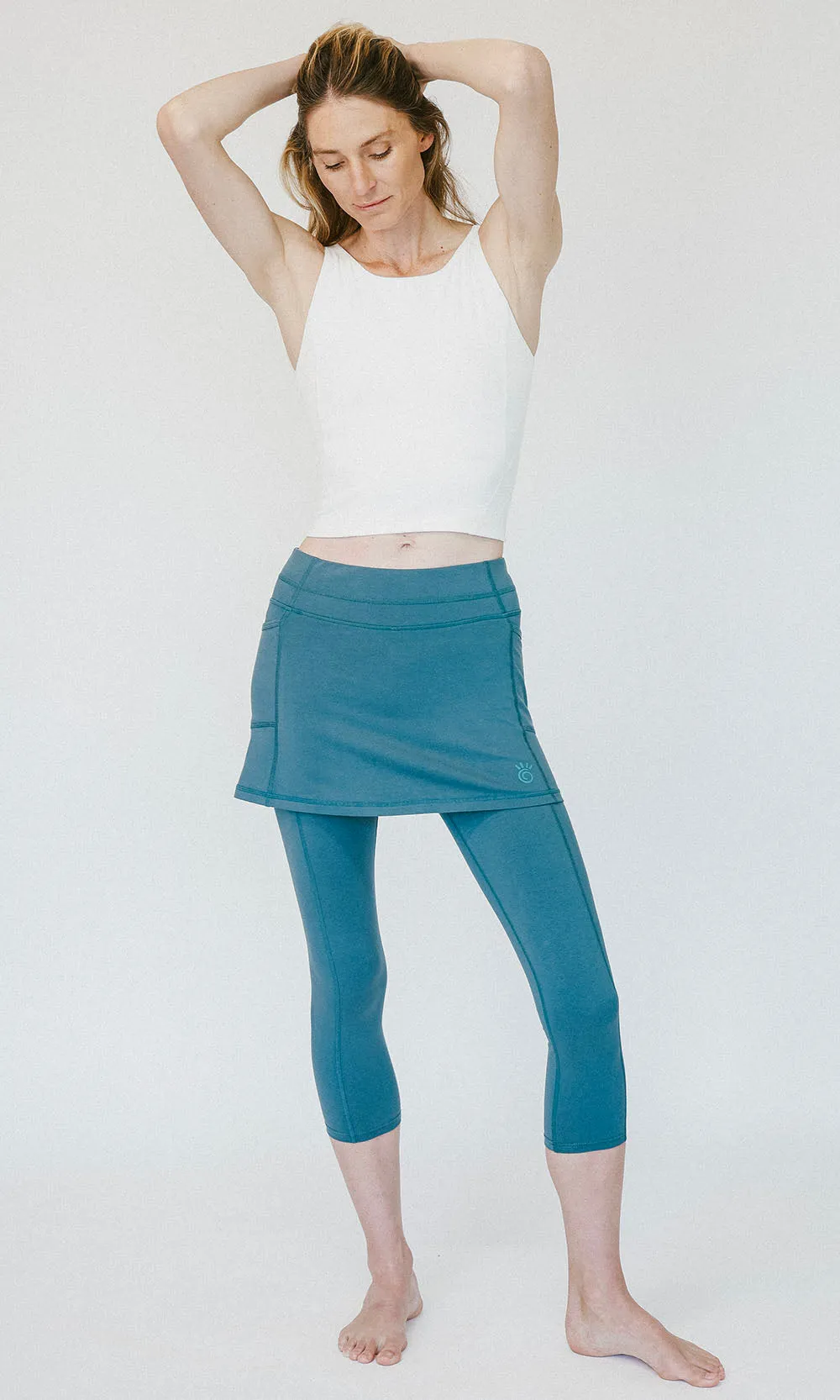 Blue Ocean Cotton Skirted Leggings sold by Sol Sister Sport