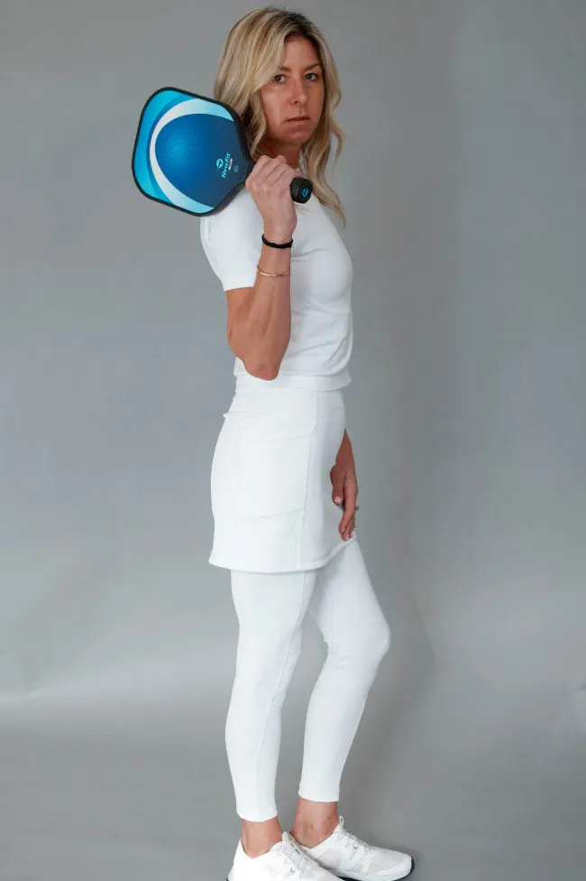 White Ribbed Skirted Leggings sold by Sol Sister Sport product image thumbnail 5