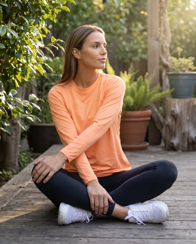 Ventura Mesh Pullover Shirt - Sunburst Orange made by Sol Sister Sport