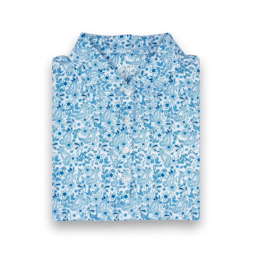 Blue Paisley Women's Polo (Sleeveless) sold by 2 Putt