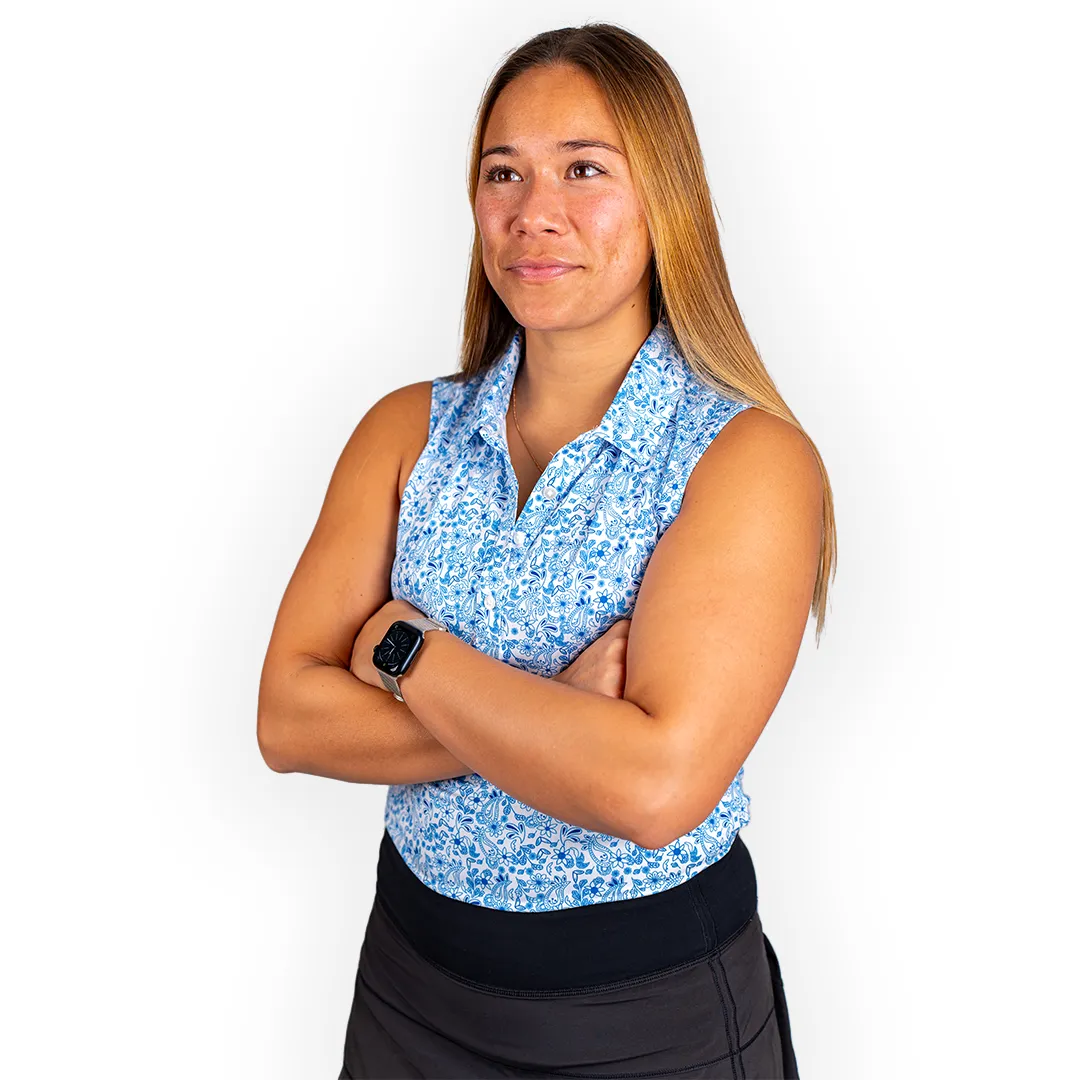 Blue Paisley Women's Polo (Sleeveless) sold by 2 Putt product image thumbnail 2