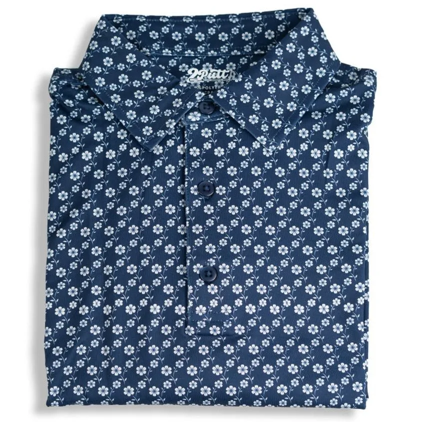 Blue Floral Men's Polo sold by 2 Putt