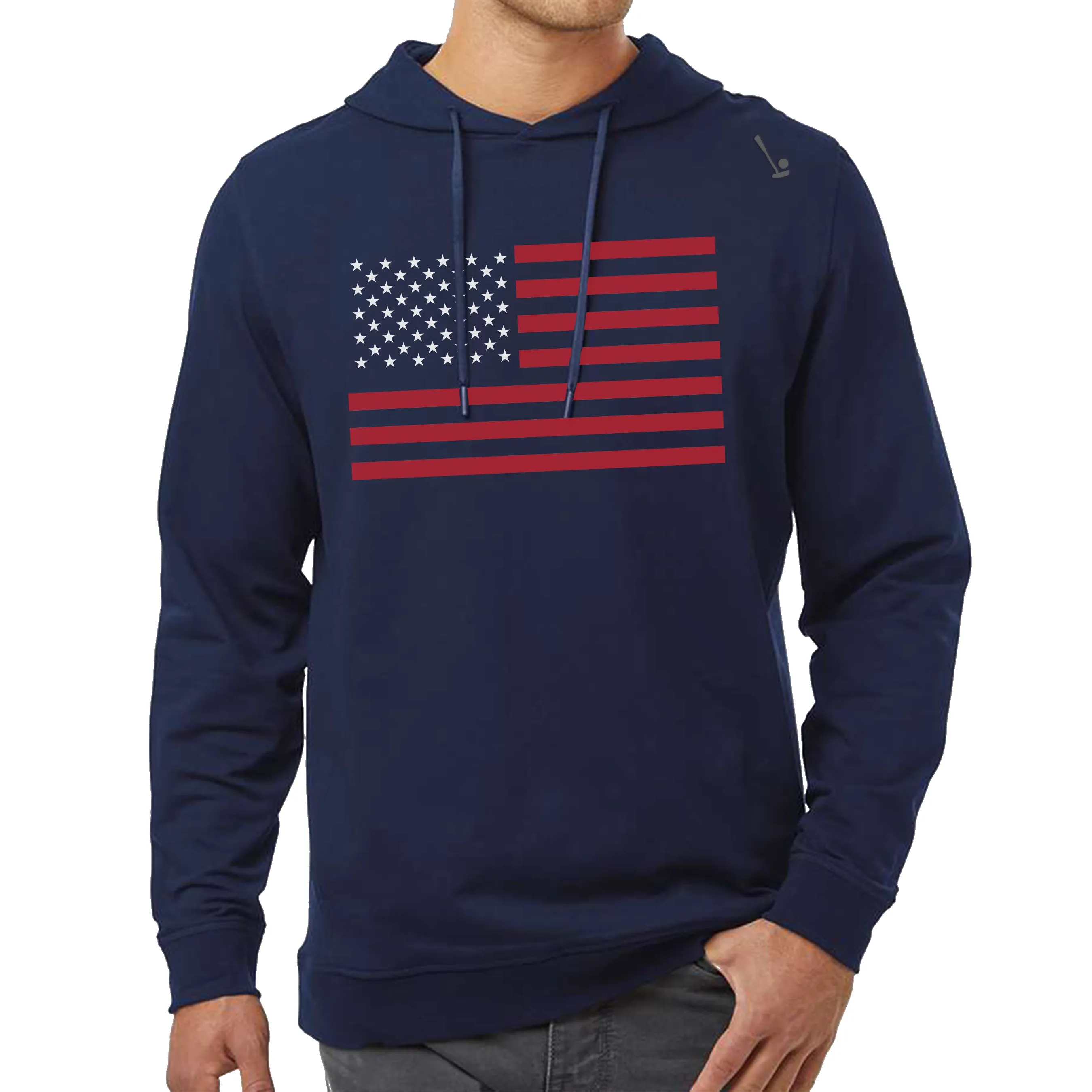 American Flag Performance Hoodie - Navy sold by 2 Putt