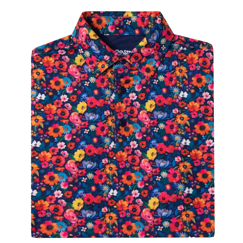 Wild Flower Fairway Men's Polo made by 2 Putt