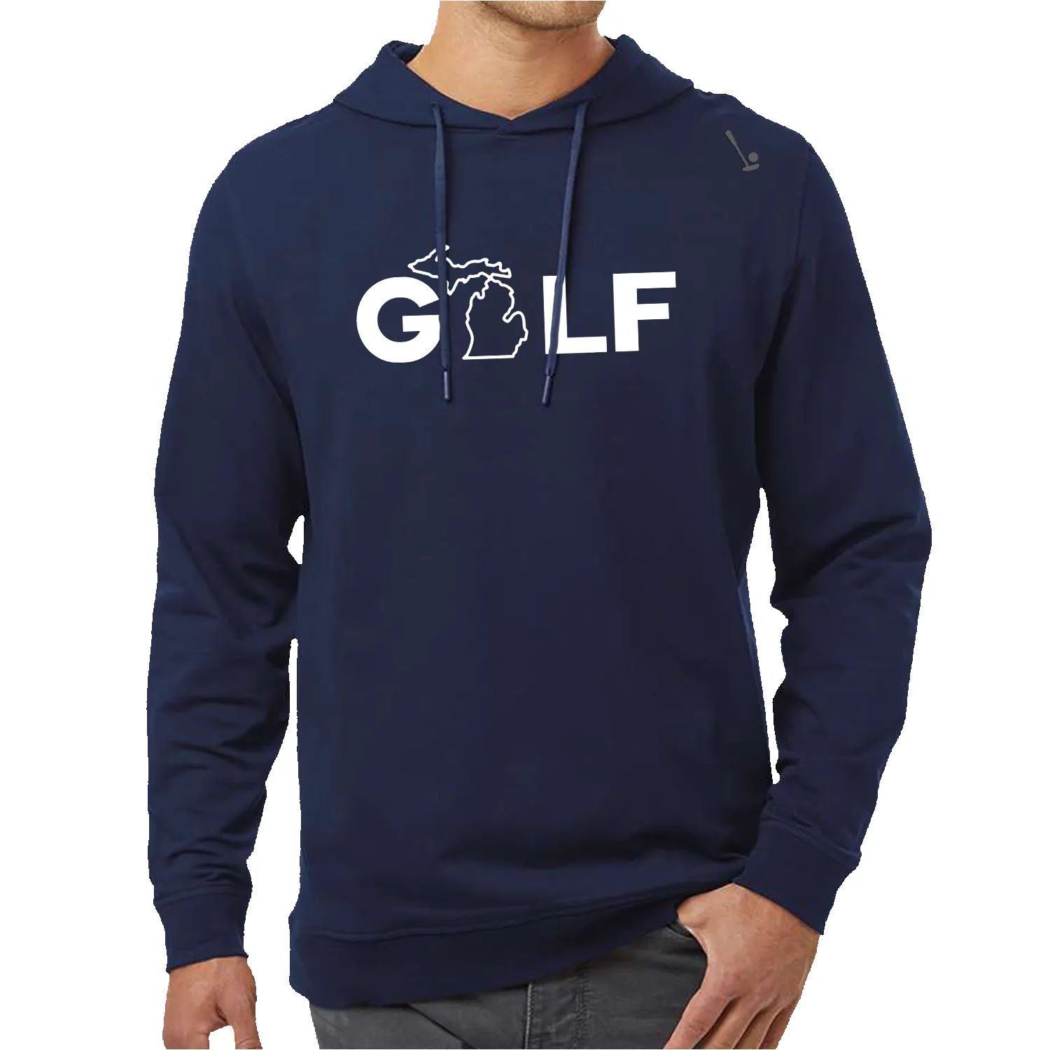 Michigan Golf Performance Hoodie Navy sold by 2 Putt