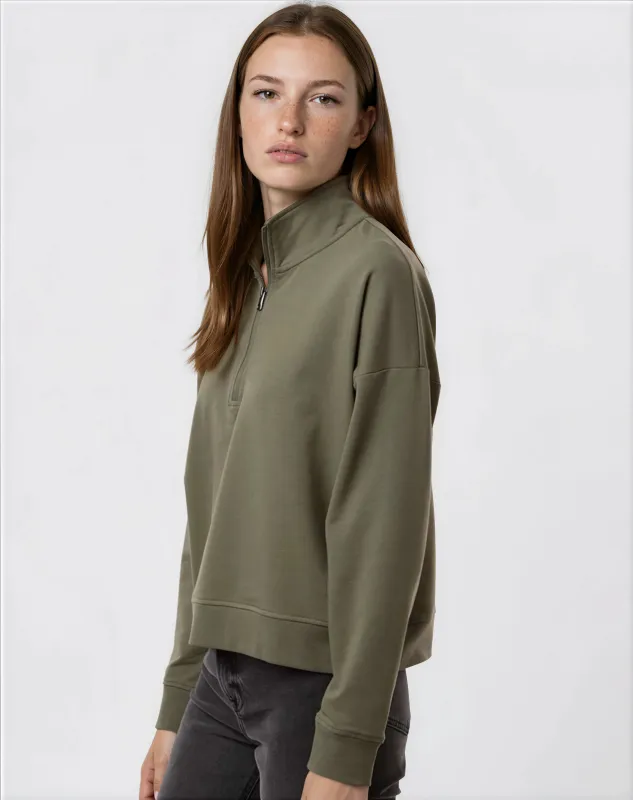 Cropped Performance Qzip -  Dark Green made by 2 Putt