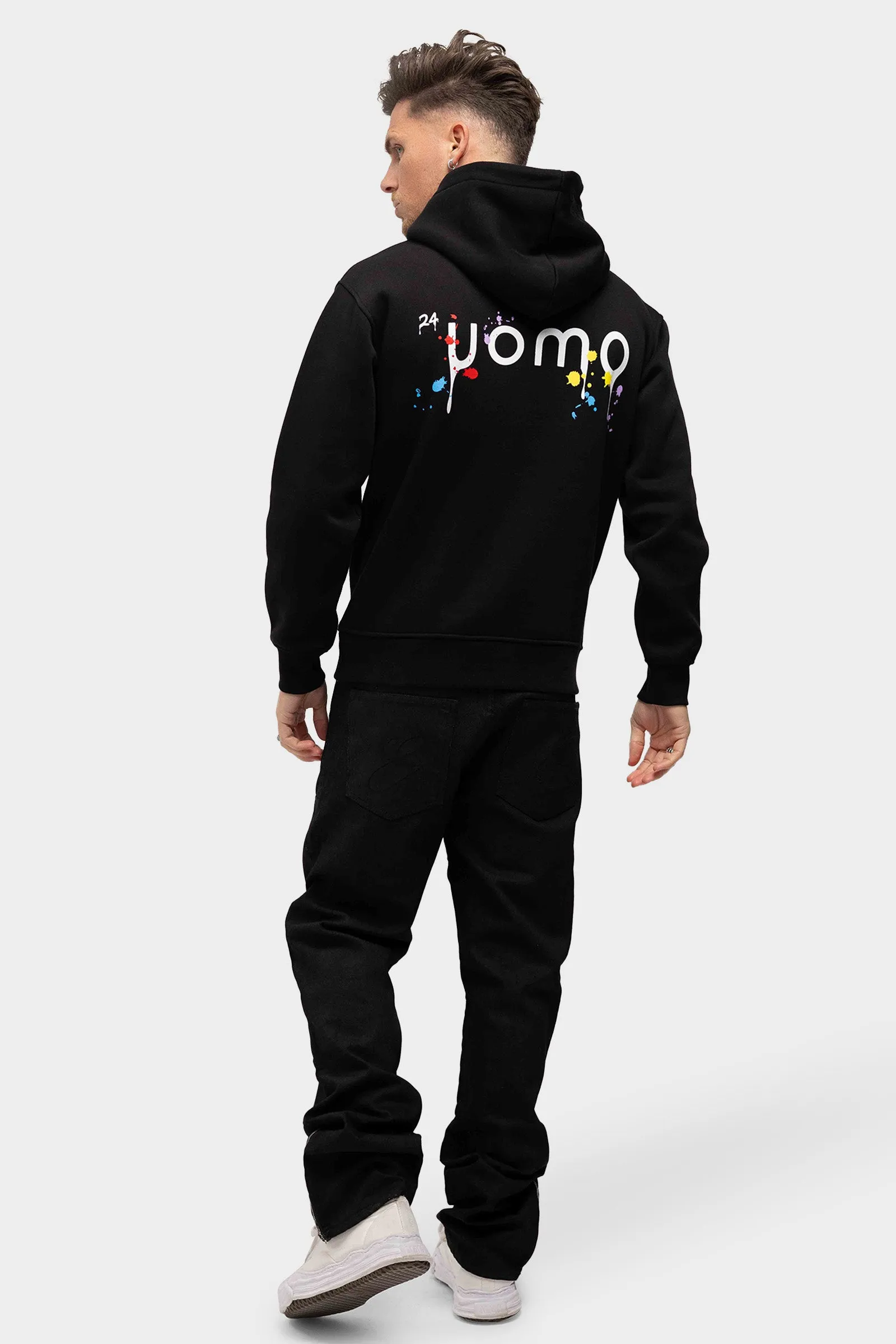 Paint Hoodie Heren Zwart sold by 24 Uomo product image thumbnail 4