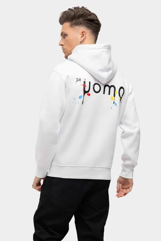 Paint Hoodie Heren Wit sold by 24 Uomo