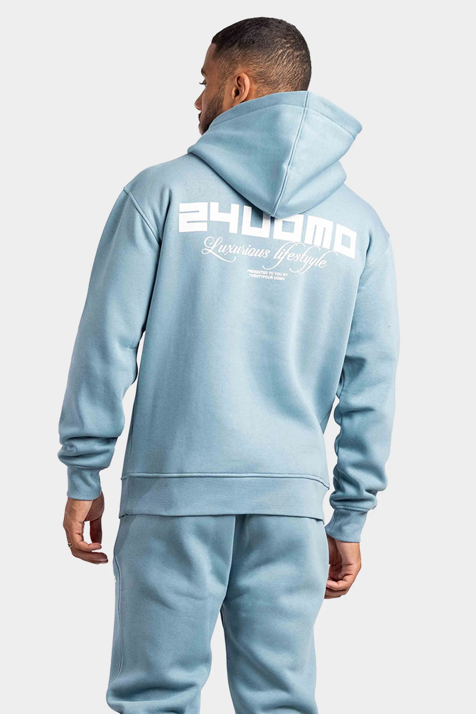 Graphic Logo Hoodie Heren Light Blue sold by 24 Uomo