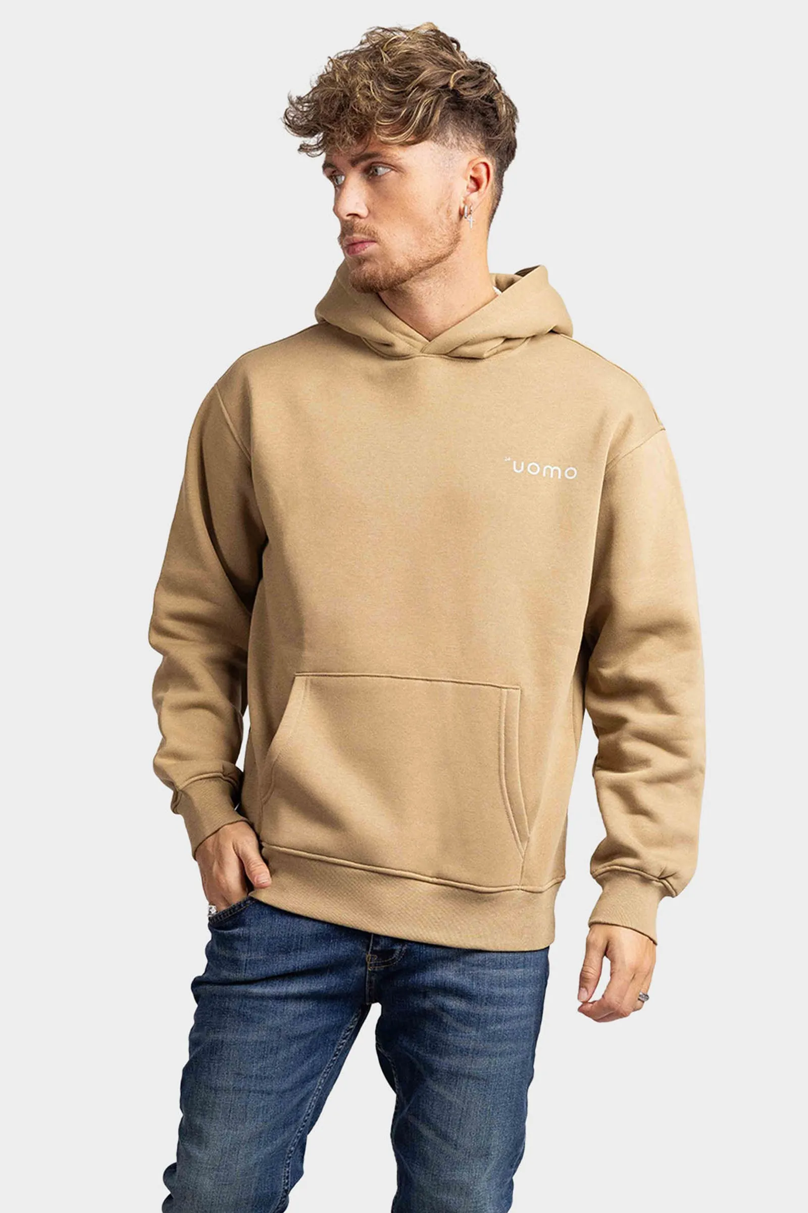 Basic Hoodie Heren Army sold by 24 Uomo