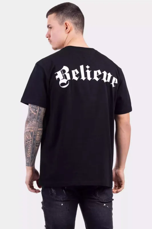 Believe T-Shirt Zwart sold by 24 Uomo