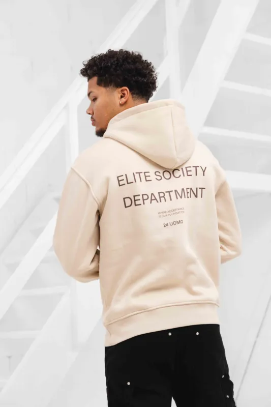 Elite Society Hoodie Beige made by 24 Uomo