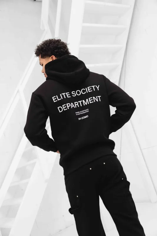 Elite Society Hoodie Zwart sold by 24 Uomo