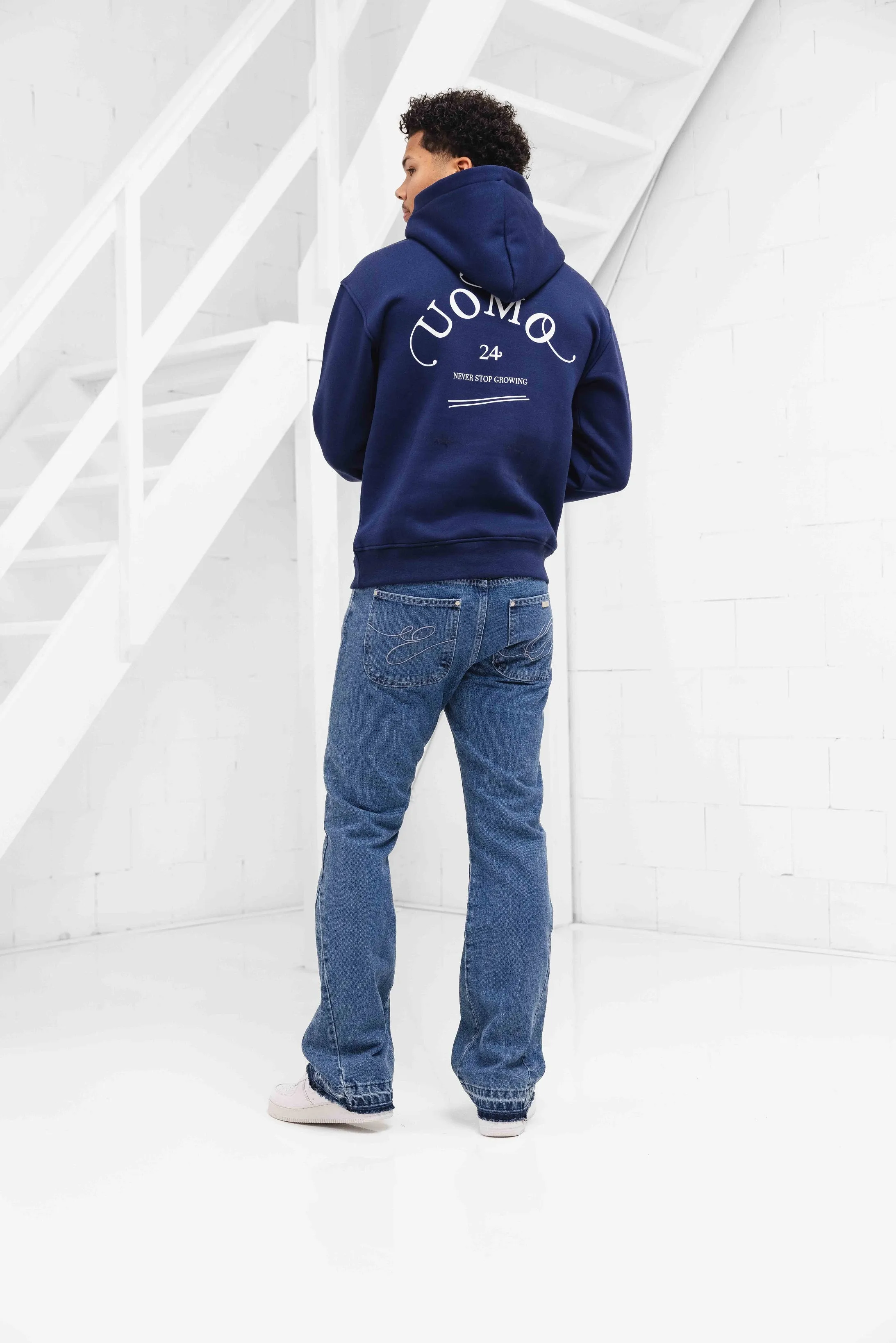 Never Stop Growing Hoodie Navy sold by 24 Uomo product image thumbnail 3
