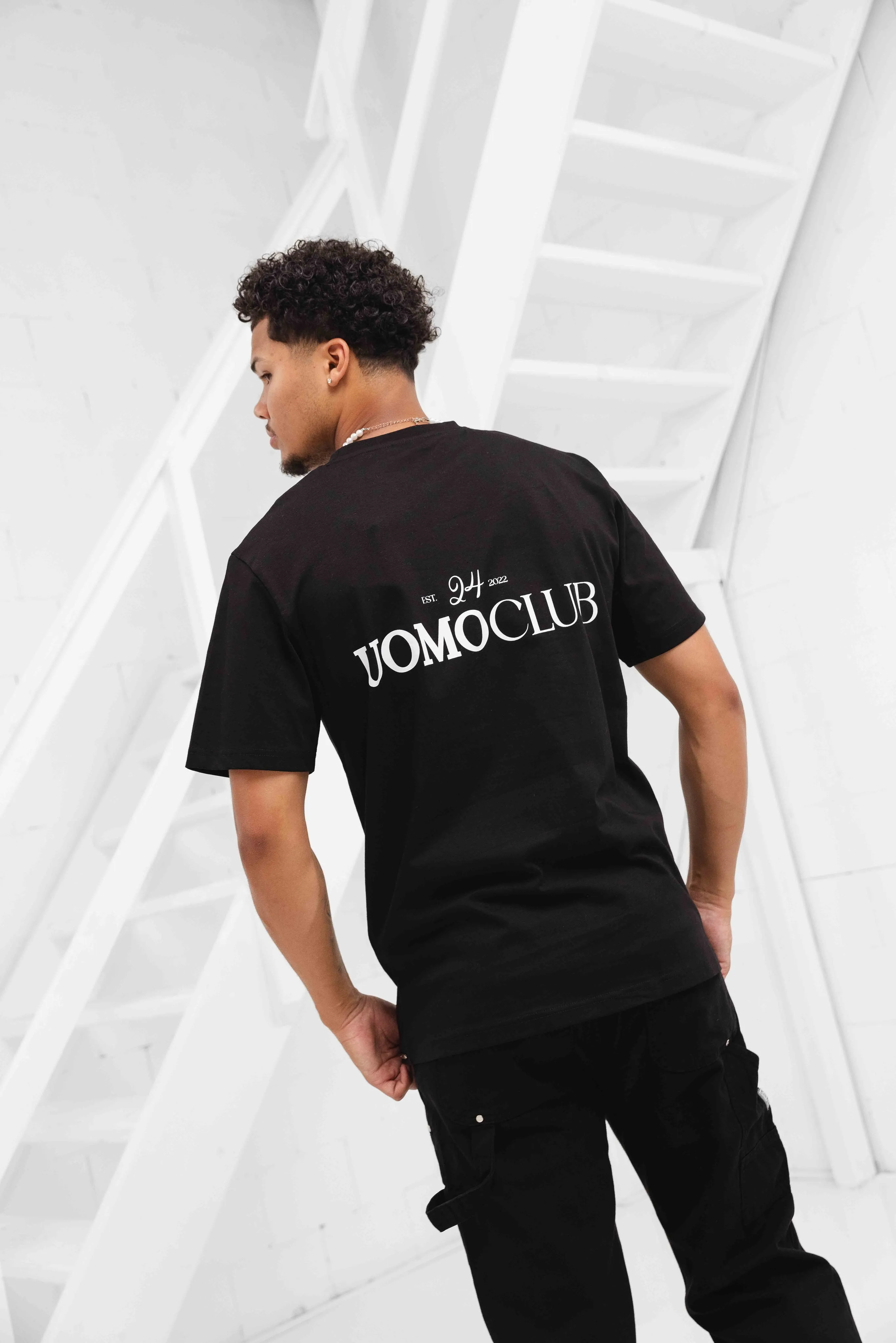 Club T-shirt Heren Zwart sold by 24 Uomo