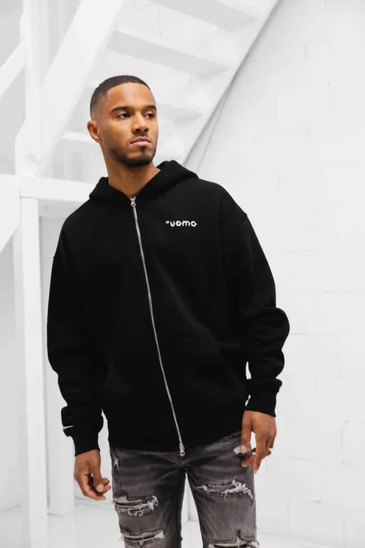 Mirror Zipped Oversized Hoodie Zwart sold by 24 Uomo