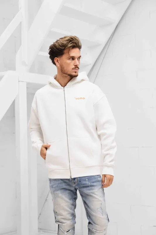 Mirror Zipped Oversized Hoodie Off-White sold by 24 Uomo