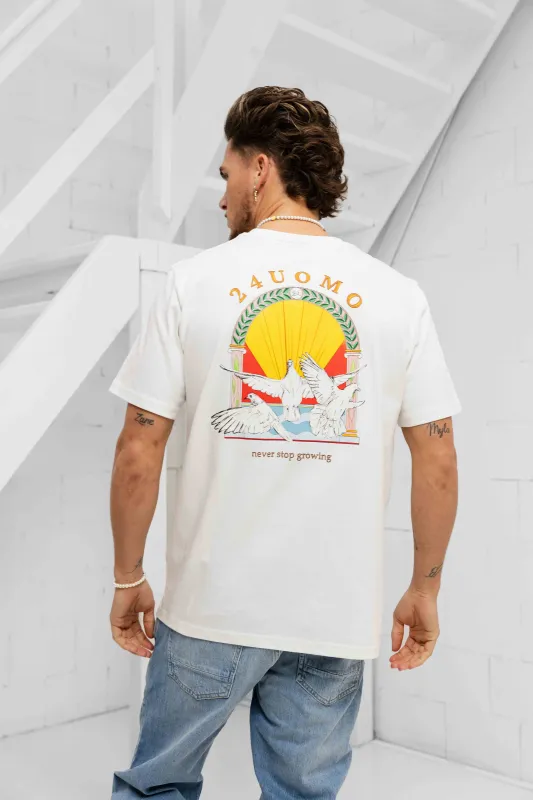 Unity T-shirt Heren Off-White sold by 24 Uomo