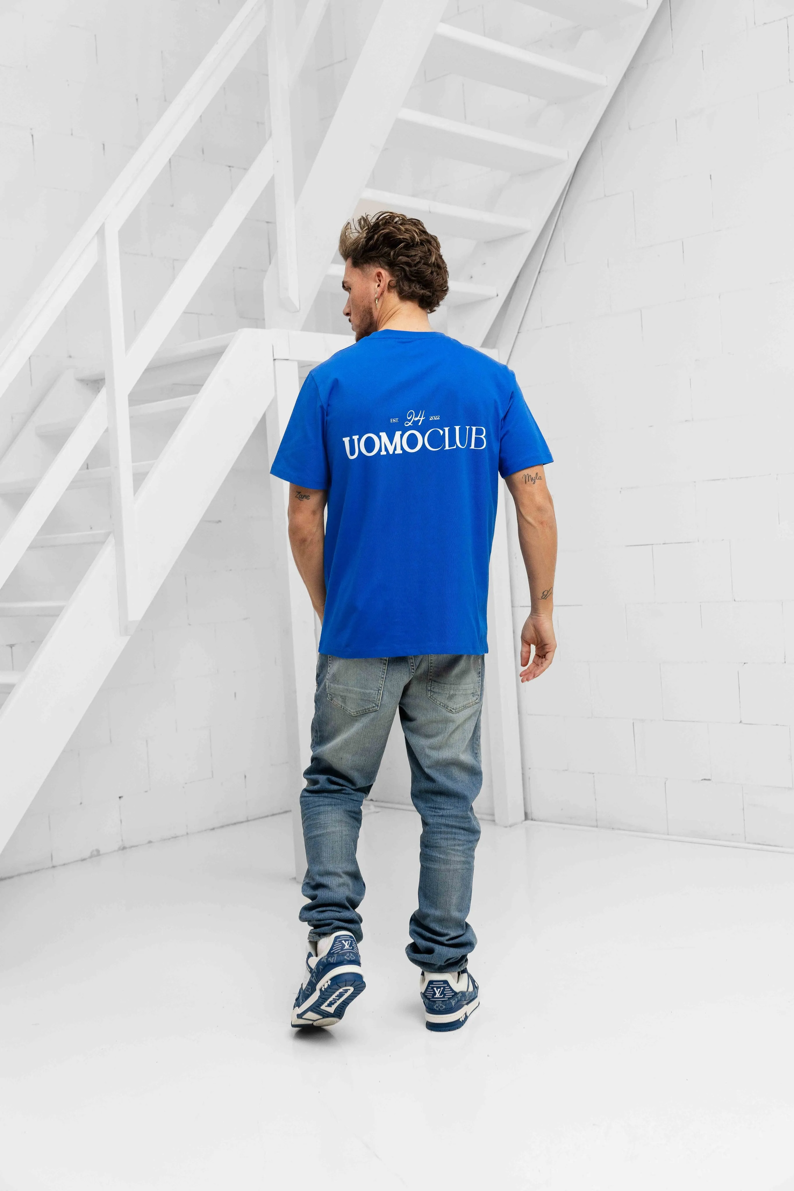 Club T-shirt Heren Kobalt Blauw sold by 24 Uomo product image thumbnail 3