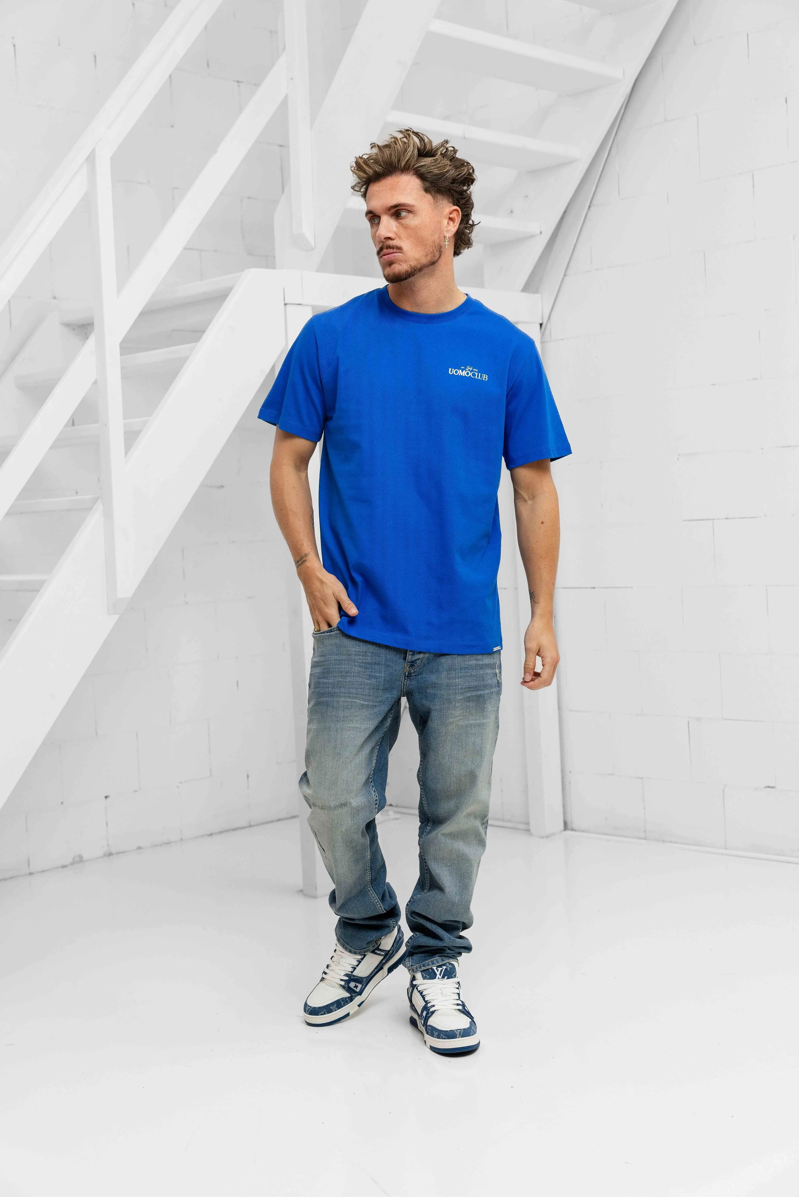 Club T-shirt Heren Kobalt Blauw sold by 24 Uomo product image thumbnail 4