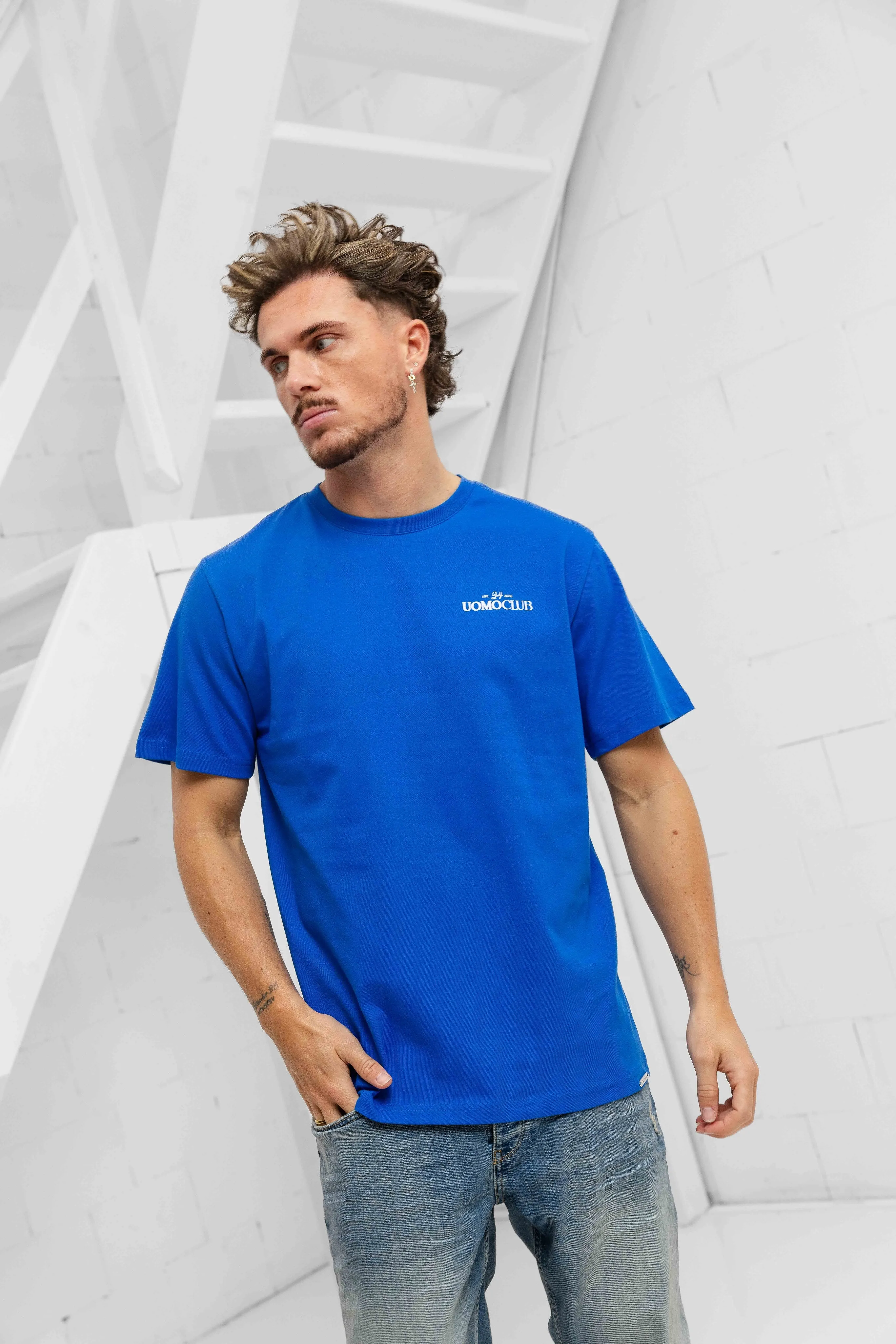 Club T-shirt Heren Kobalt Blauw sold by 24 Uomo product image thumbnail 2