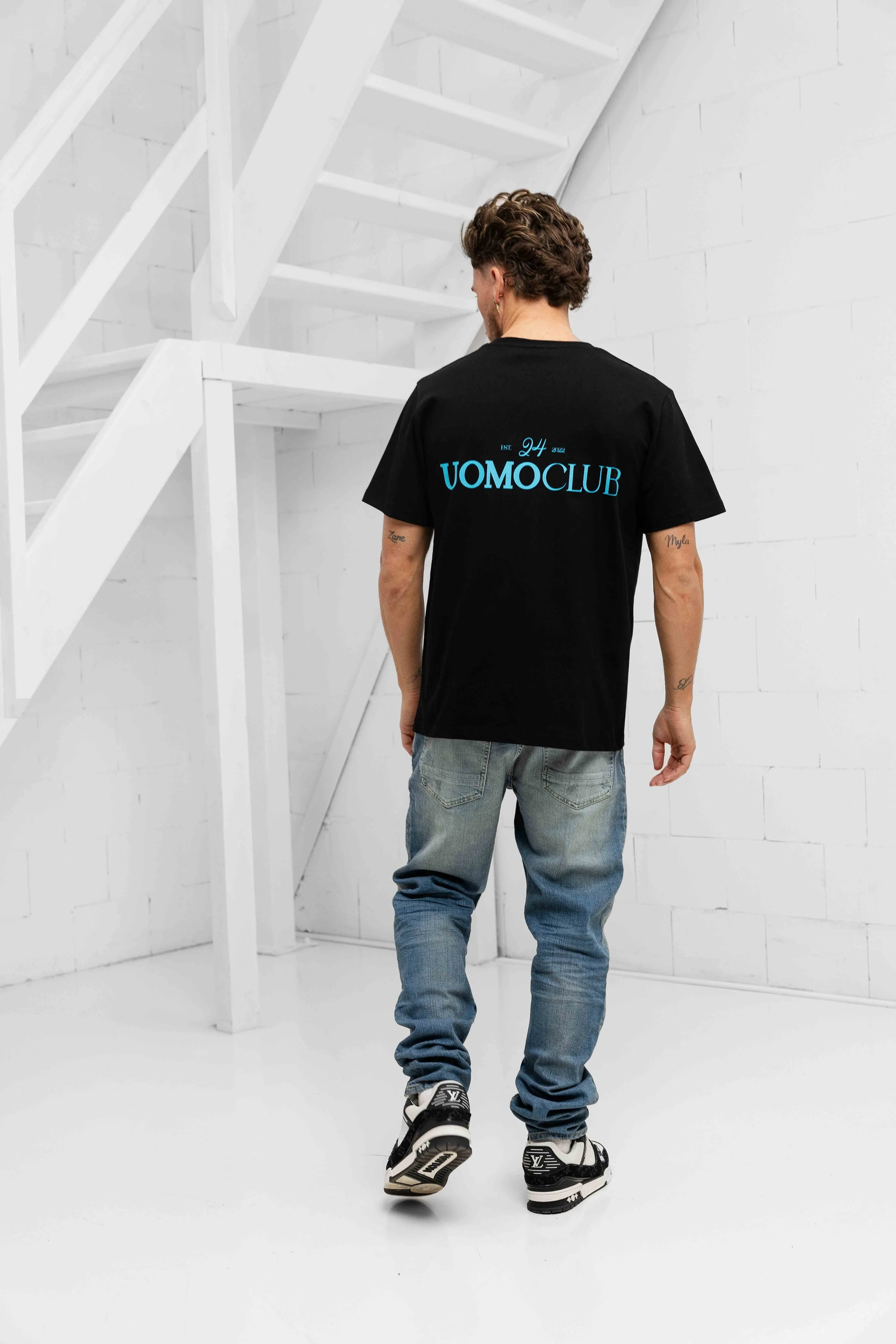 Club T-shirt Heren Zwart/Lichtblauw sold by 24 Uomo product image thumbnail 3