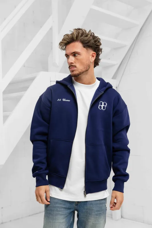 Symbol Zipped Hoodie Heren Navy sold by 24 Uomo