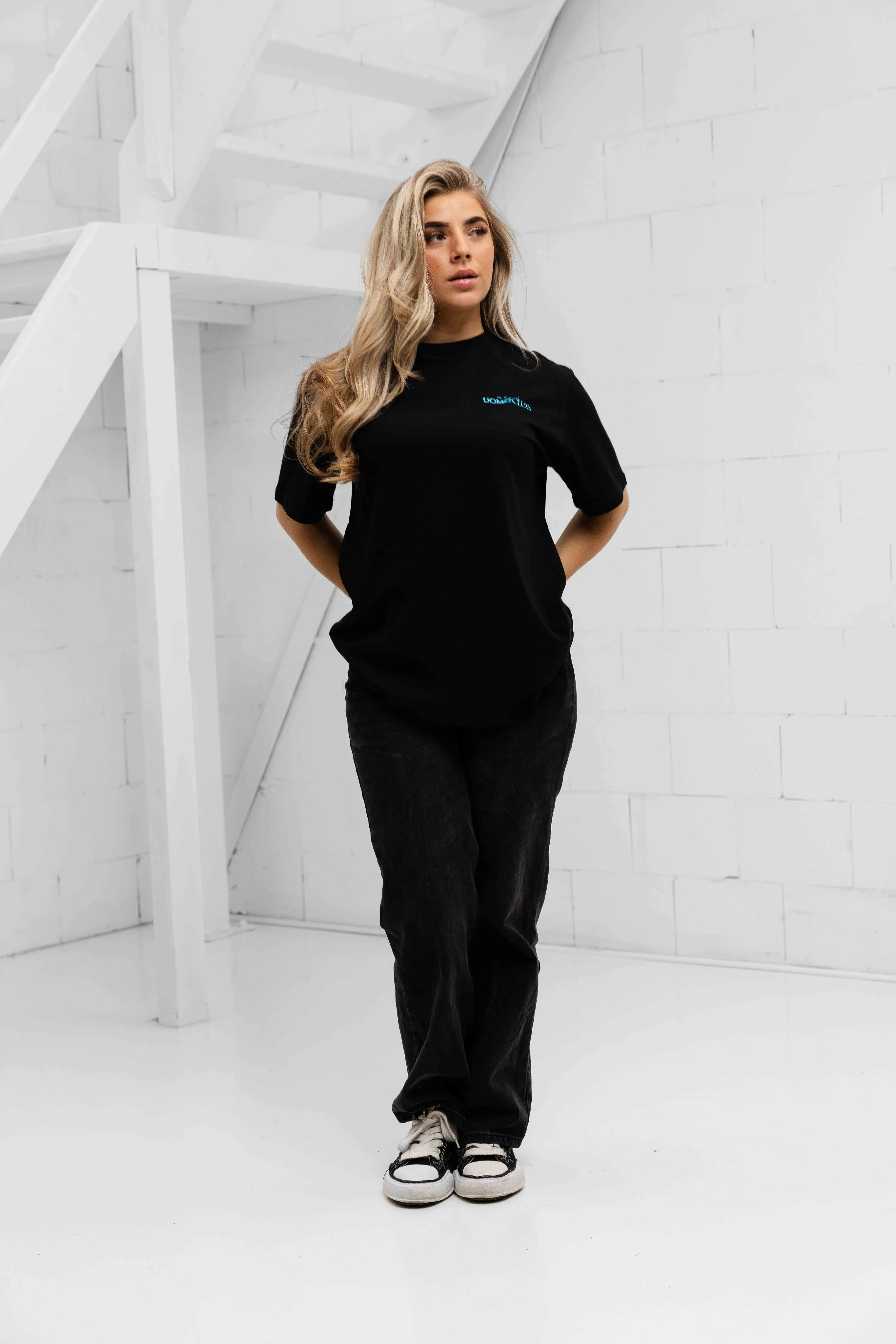 Club T-shirt Dames Zwart/Lichtblauw sold by 24 Uomo product image thumbnail 4