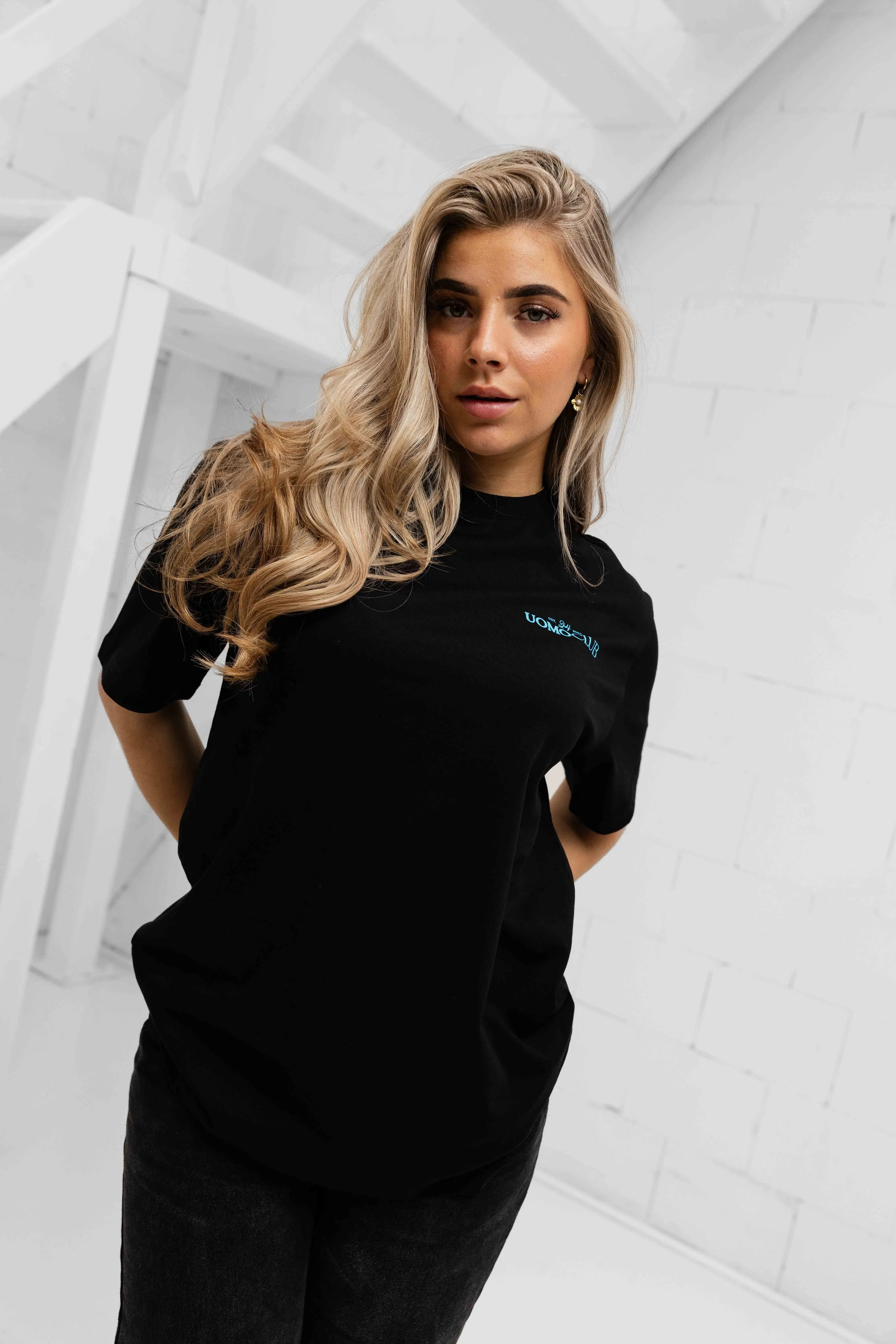 Club T-shirt Dames Zwart/Lichtblauw sold by 24 Uomo product image thumbnail 2