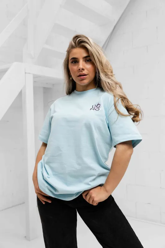 Floral T-shirt Dames Lichtblauw sold by 24 Uomo