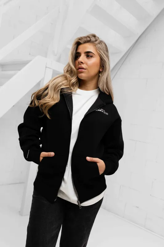 Club Zipped Hoodie Dames Zwart sold by 24 Uomo