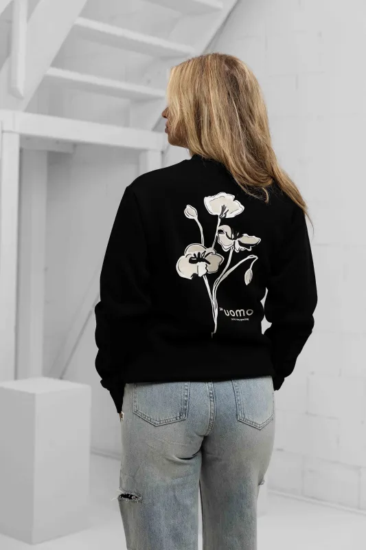 Flower Sweater Dames Black/Beige sold by 24 Uomo