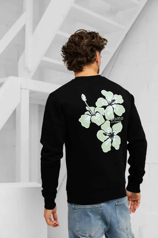 Flower Sweater Black/Green sold by 24 Uomo