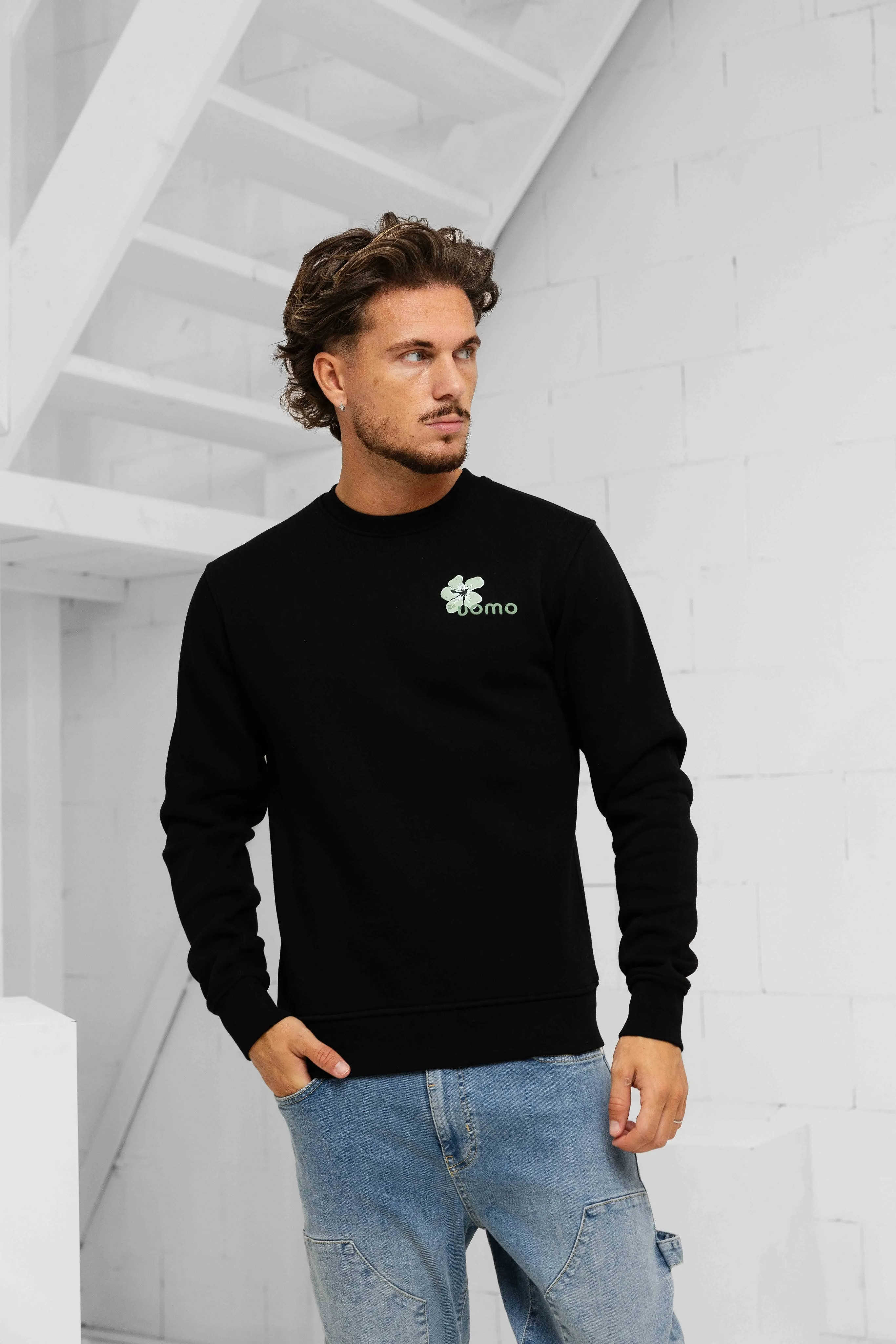 Flower Sweater Black/Green sold by 24 Uomo product image thumbnail 2