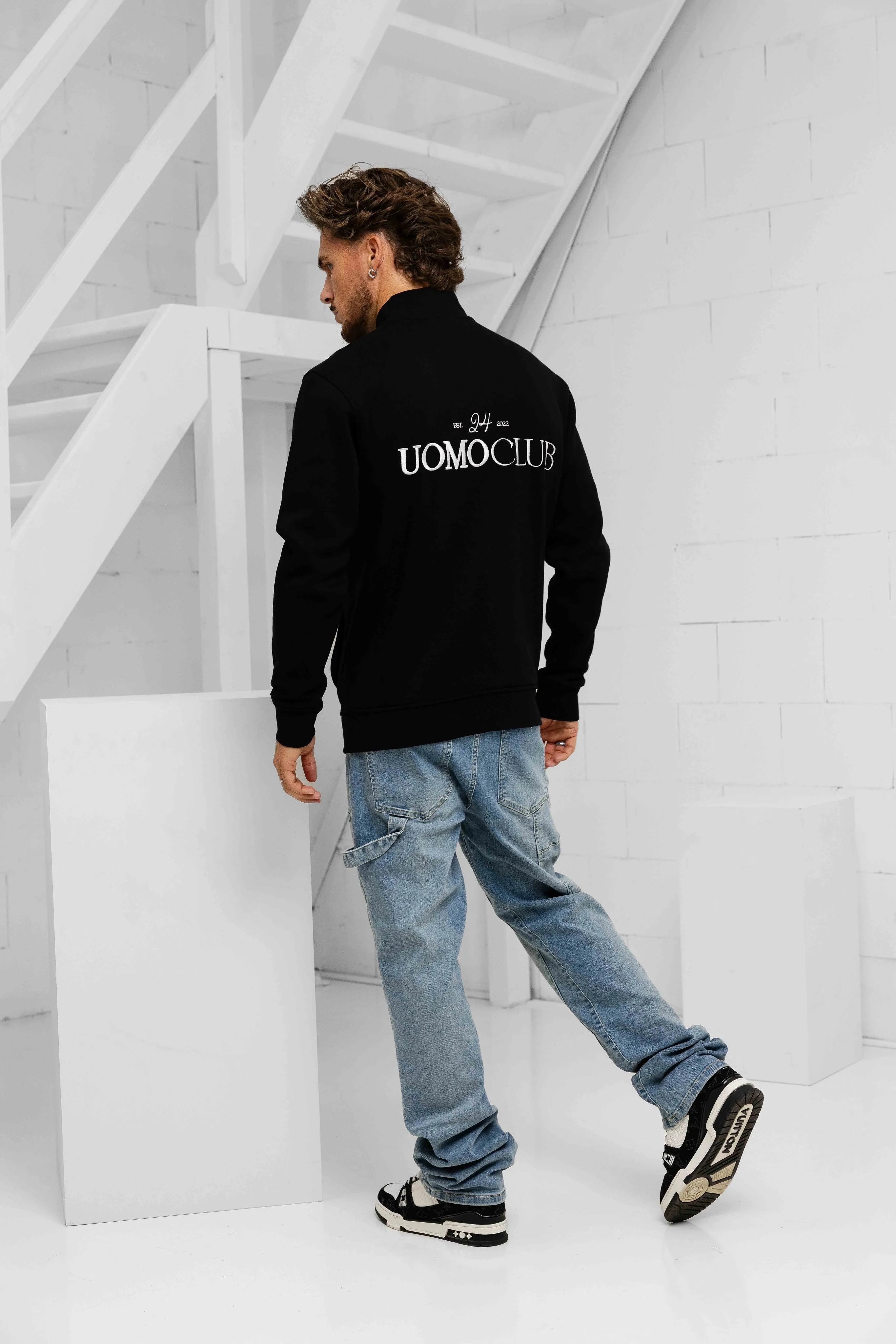 Club Half Zip Sweater Black sold by 24 Uomo product image thumbnail 4