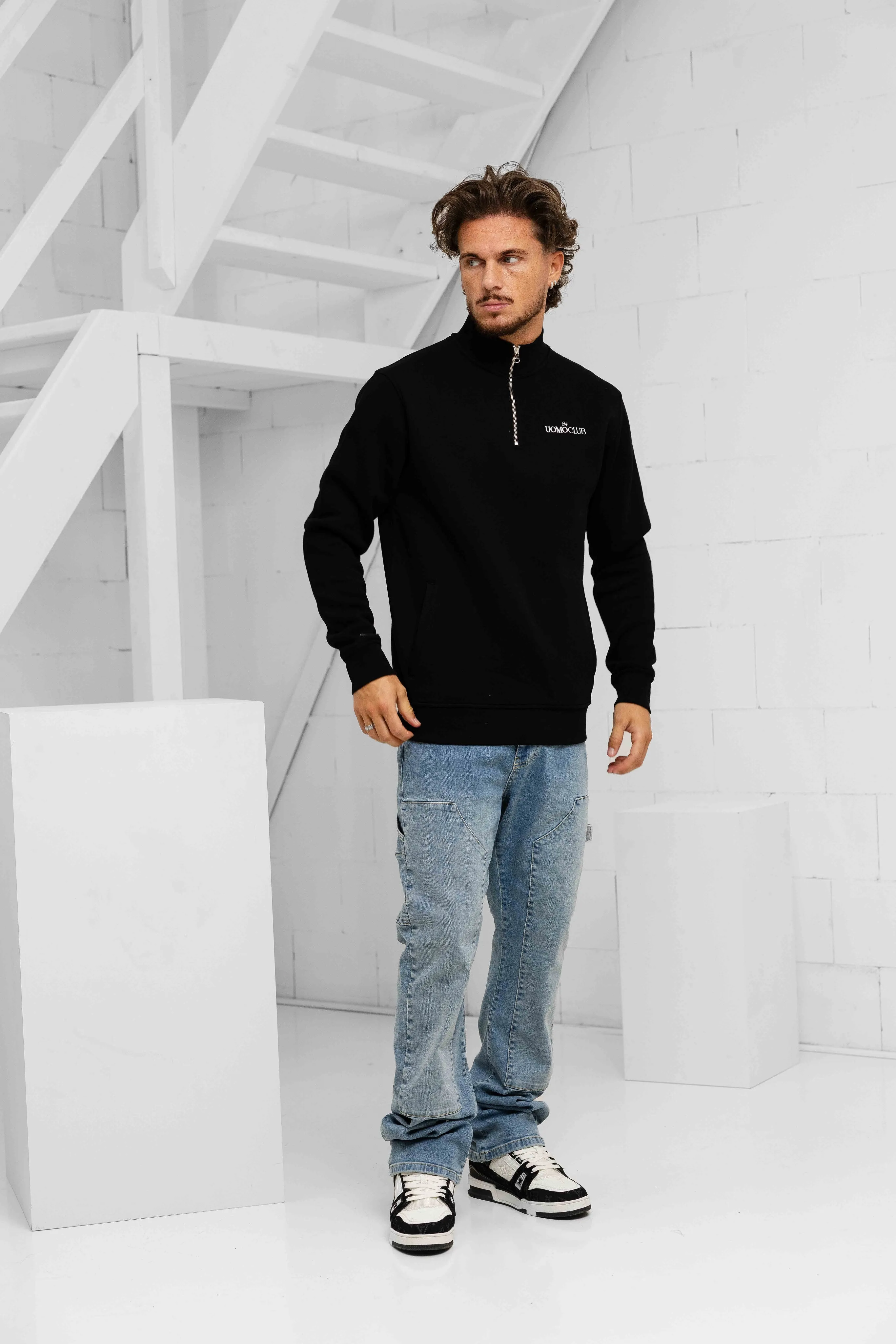 Club Half Zip Sweater Black sold by 24 Uomo product image thumbnail 3