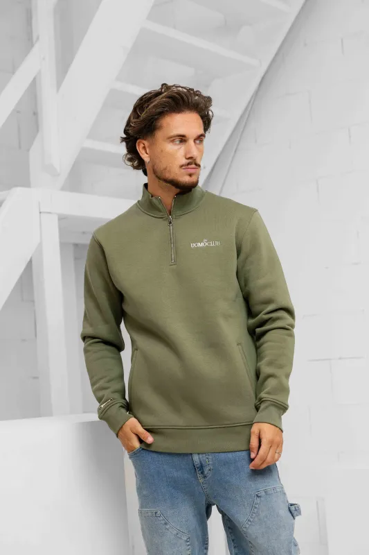 Club Half Zip Sweater Army sold by 24 Uomo