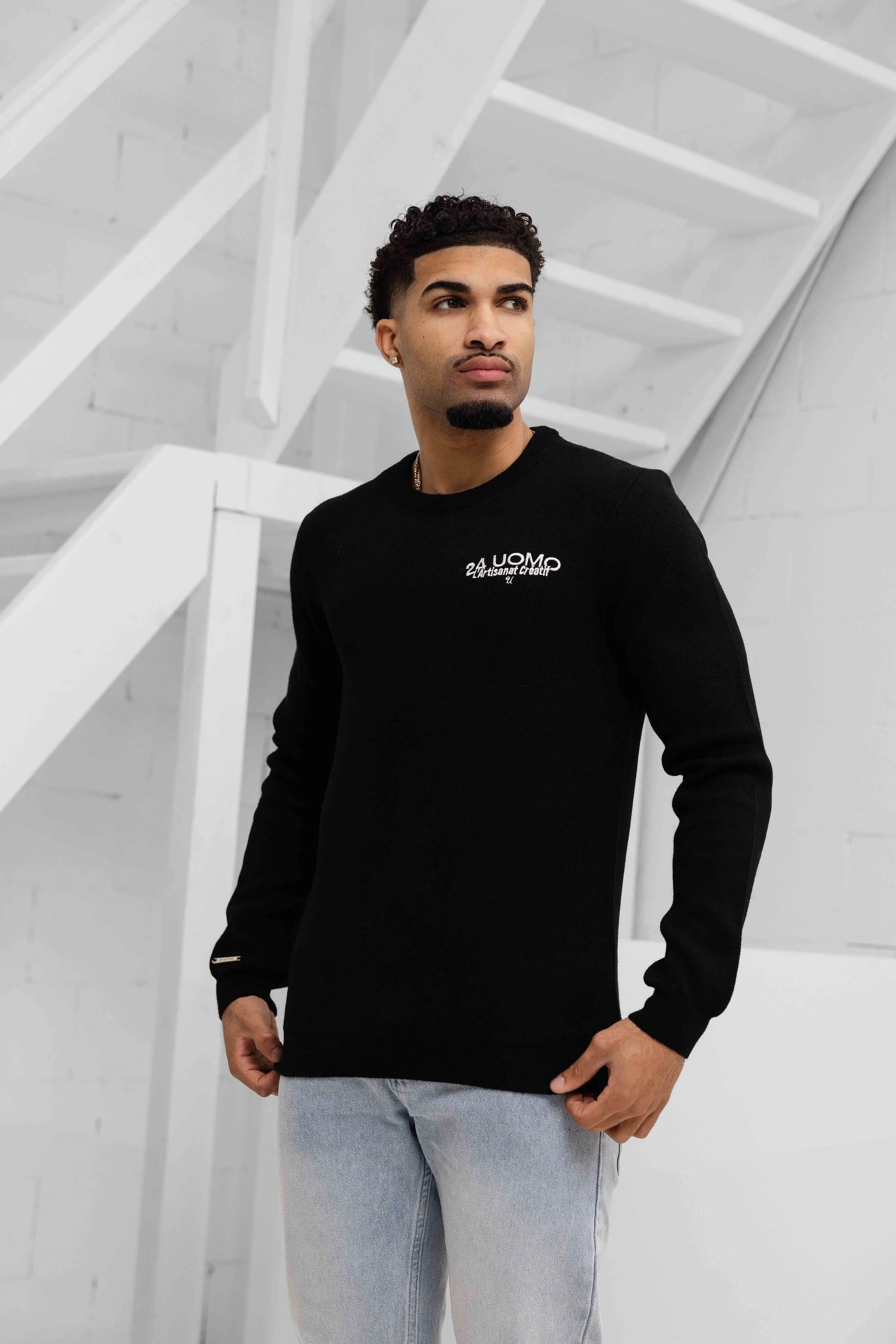 Knitted Sweater Zwart sold by 24 Uomo product image thumbnail 2