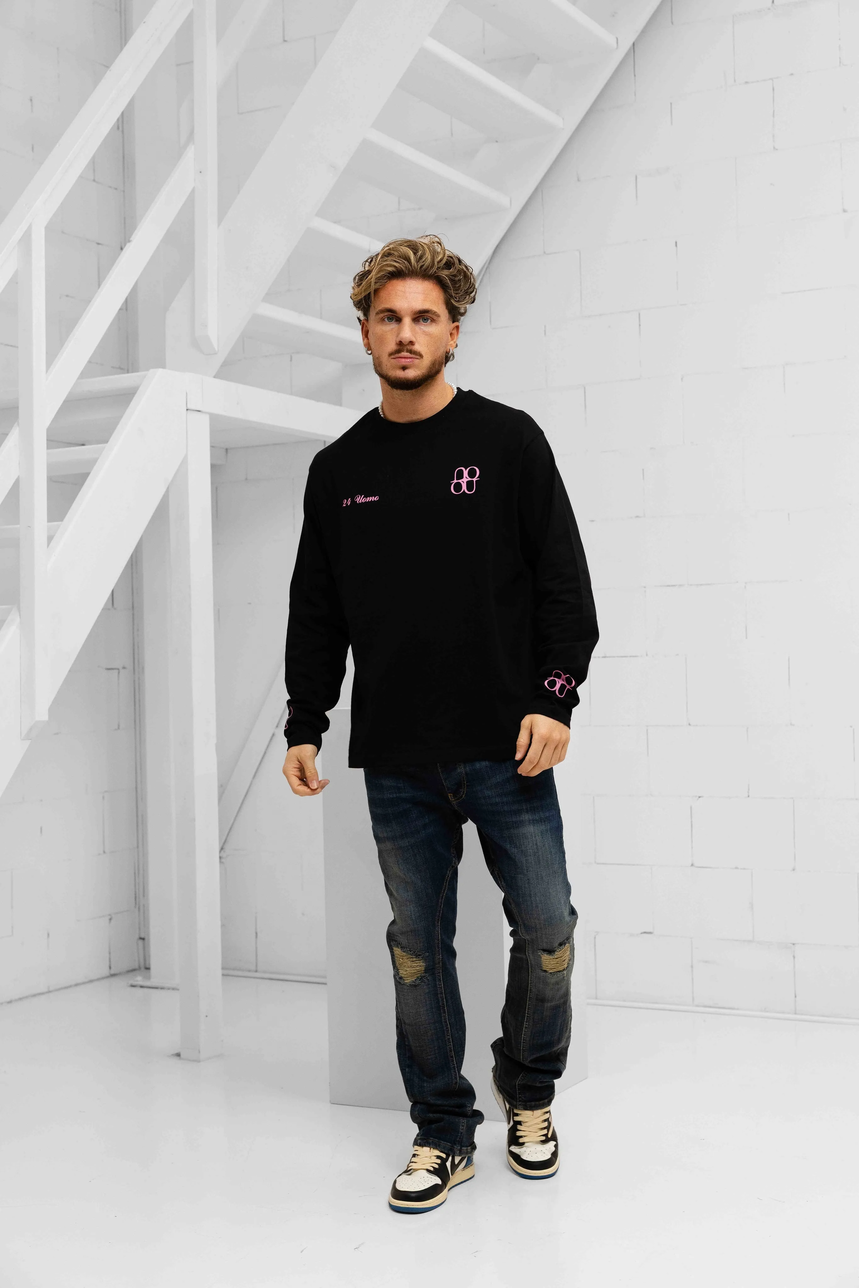 Symbol Longsleeve Shirt Heren Zwart/Roze sold by 24 Uomo product image thumbnail 4