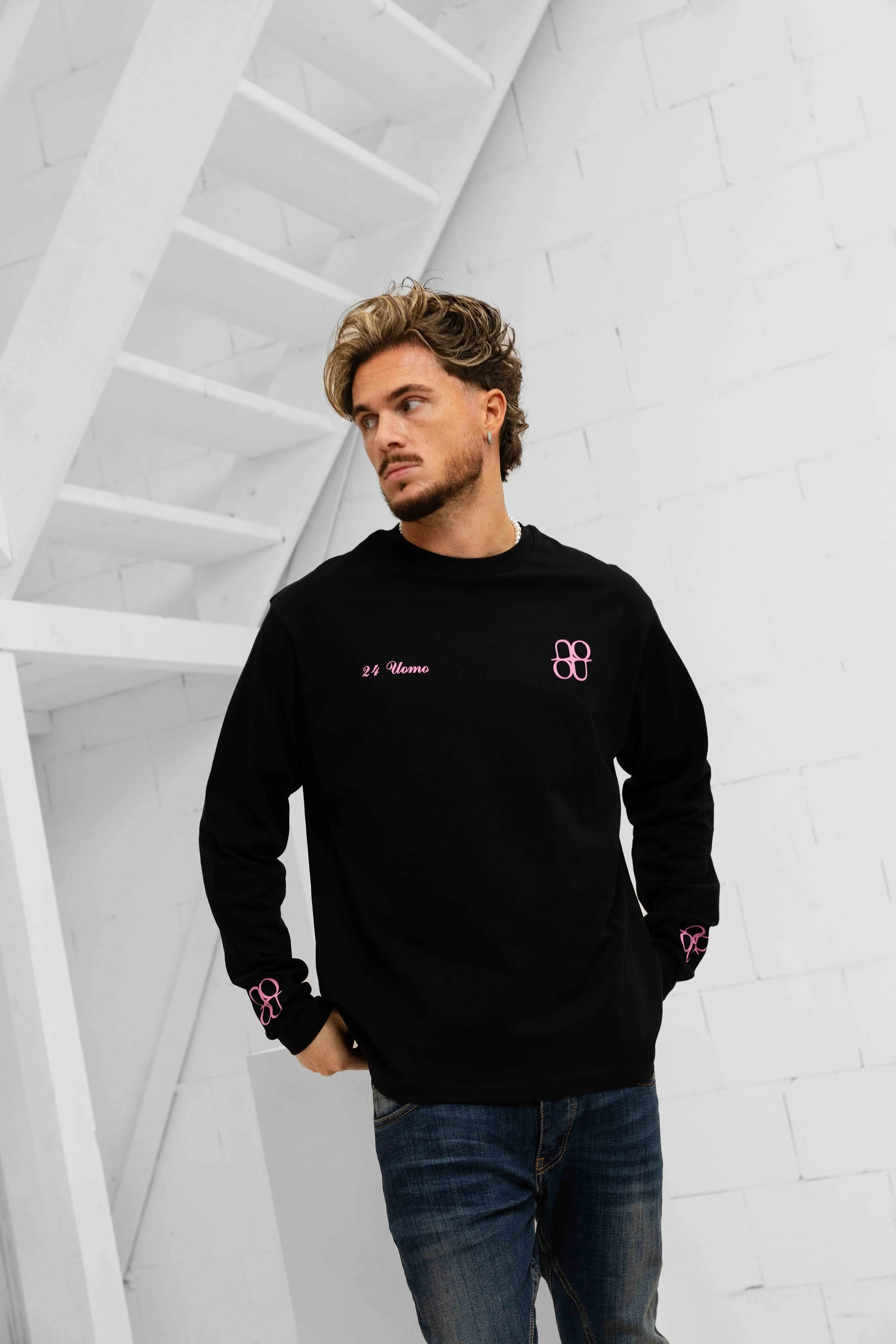 Symbol Longsleeve Shirt Heren Zwart/Roze sold by 24 Uomo product image thumbnail 2