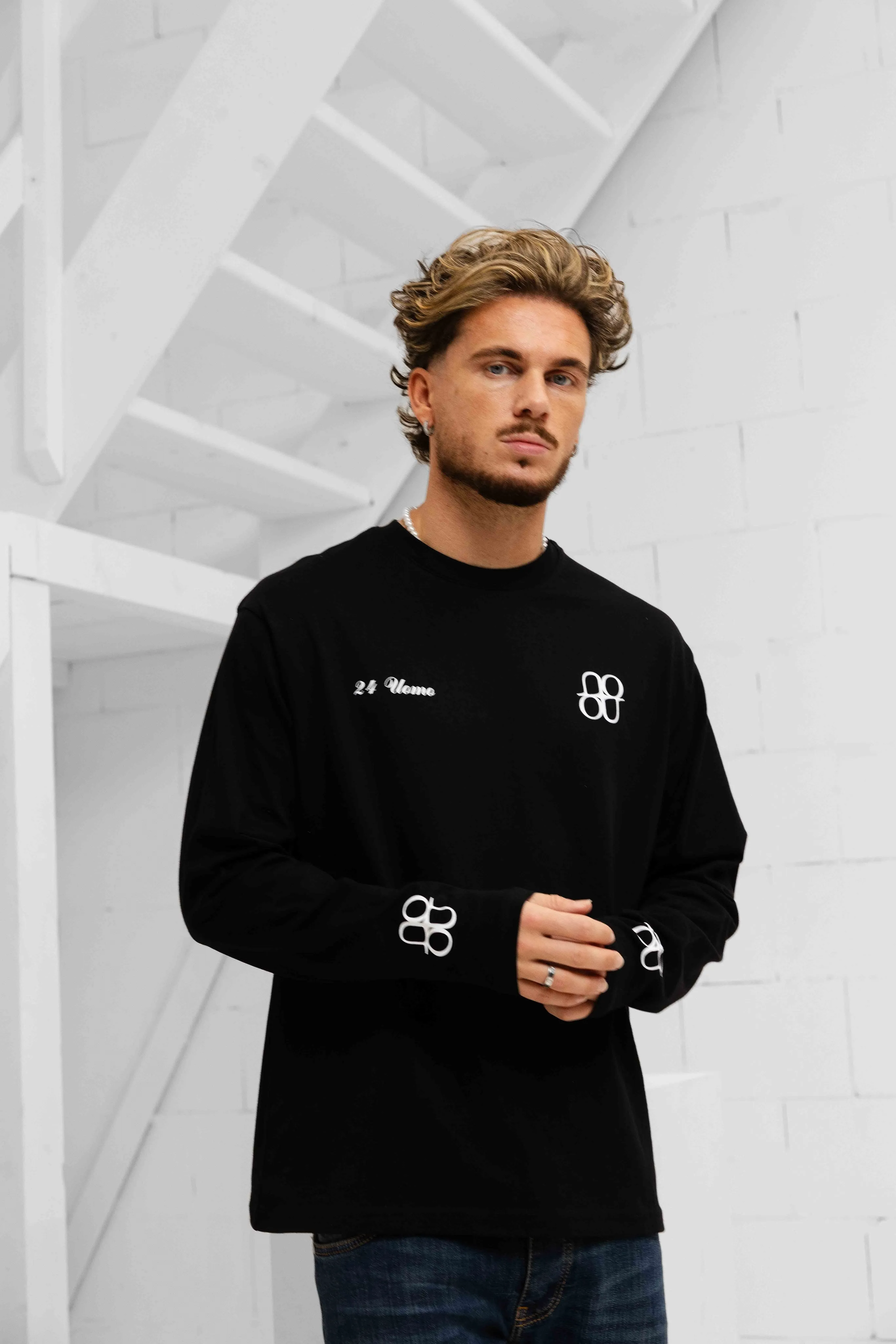 Symbol Longsleeve Shirt Heren Zwart/Wit sold by 24 Uomo product image thumbnail 2