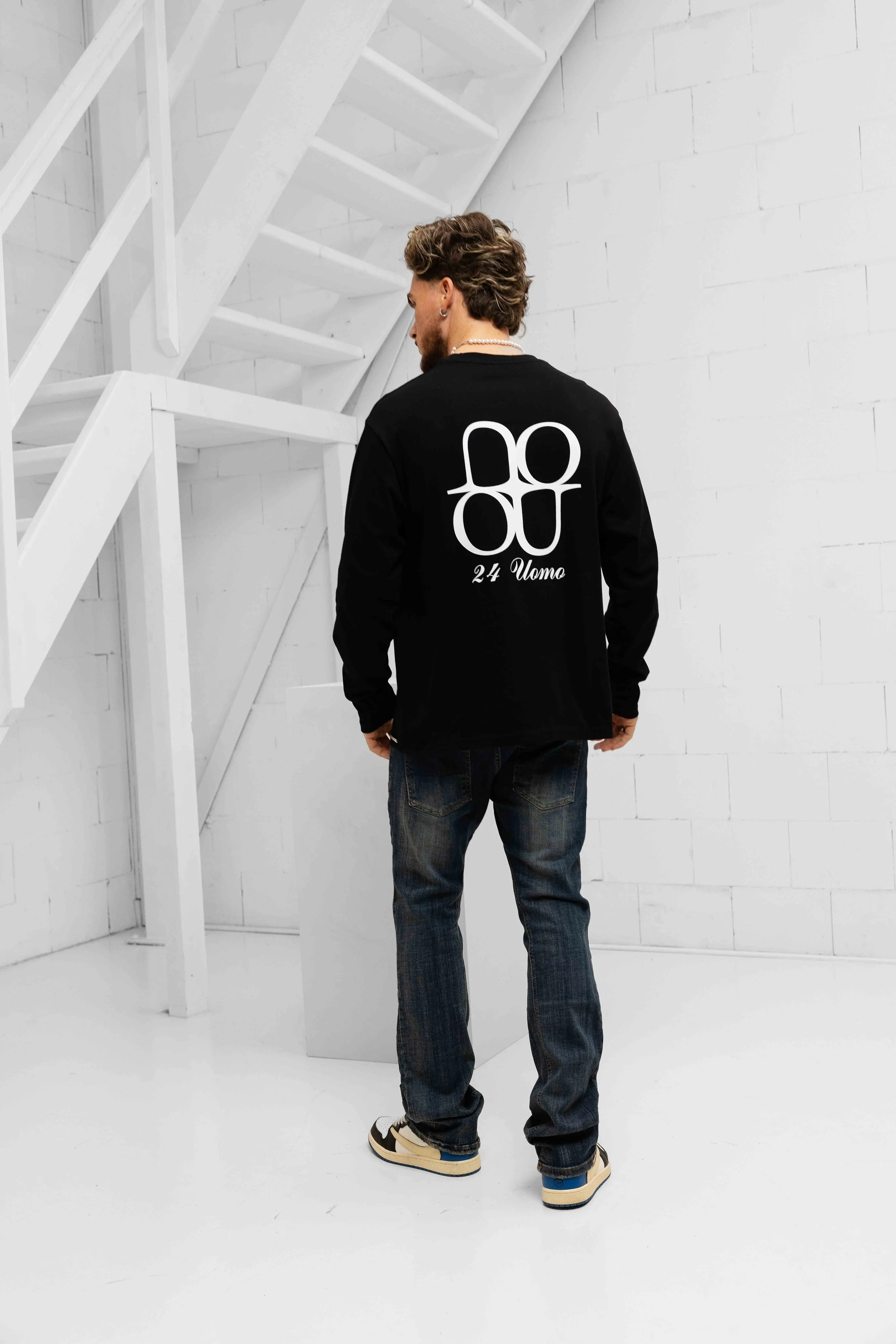 Symbol Longsleeve Shirt Heren Zwart/Wit sold by 24 Uomo product image thumbnail 3