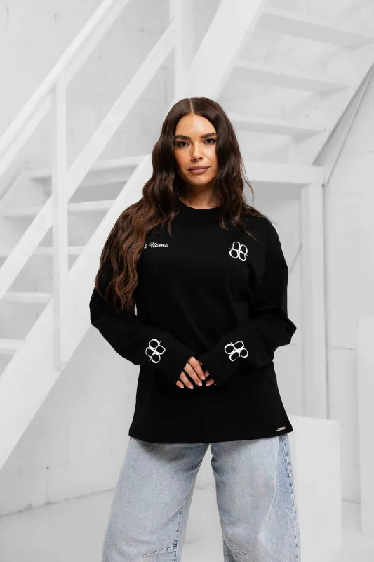 Symbol Longsleeve Shirt Dames Zwart/Wit made by 24 Uomo