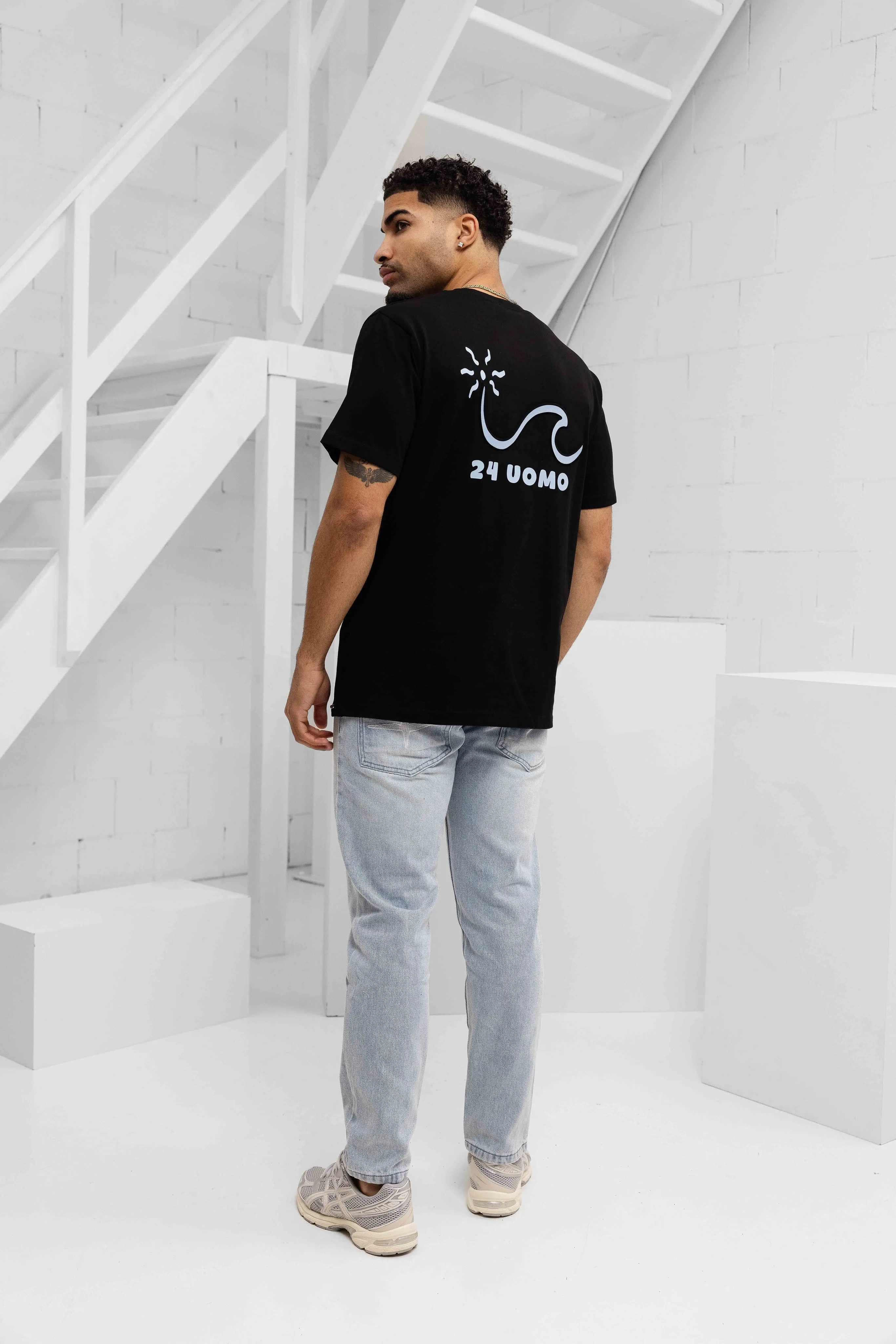 Wave T-shirt Heren Zwart sold by 24 Uomo product image thumbnail 3